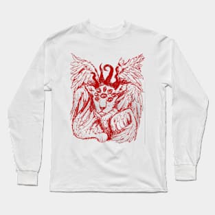 cursed lamb red transparent Long Sleeve T-Shirt